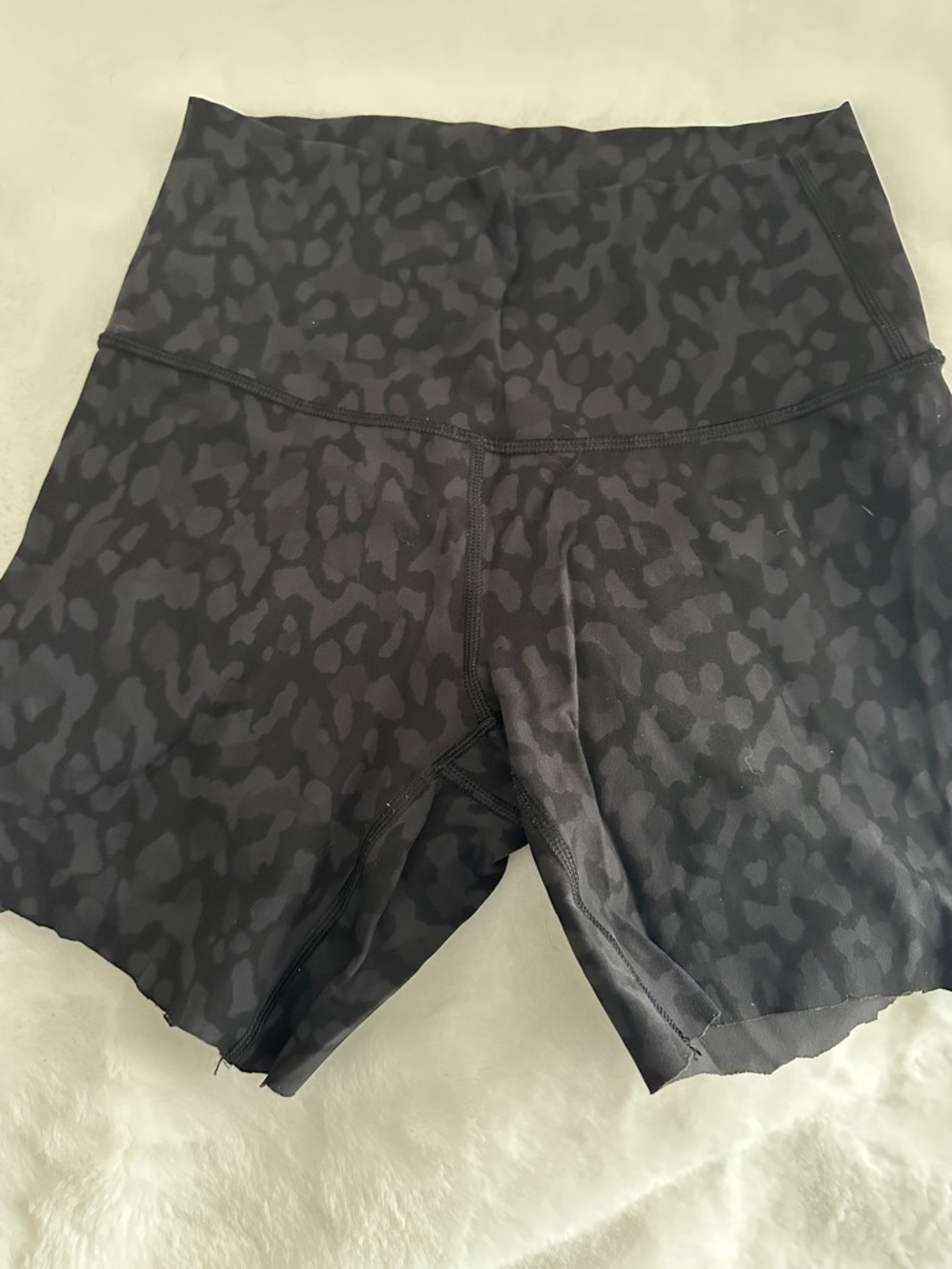 lululemon athletica High-Waist Charcoal Black Leopard-Print Shorts